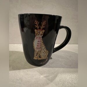 Primo Design Black W/ Holiday Cheetah Ceramic Coffee Mug 16 ounce